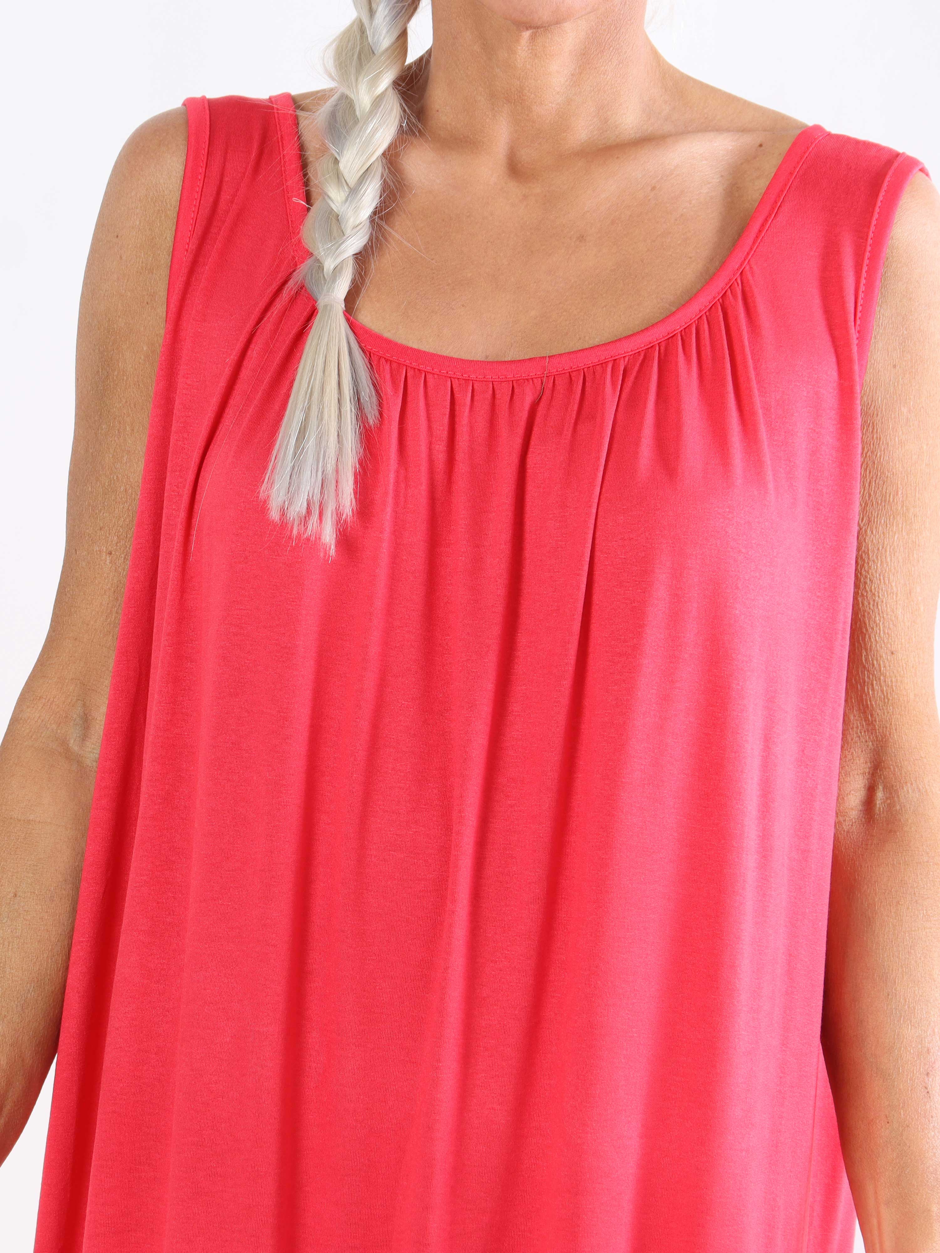 Miracle Sleeveless Dress - Basic klänning i viskos med resår nedtill